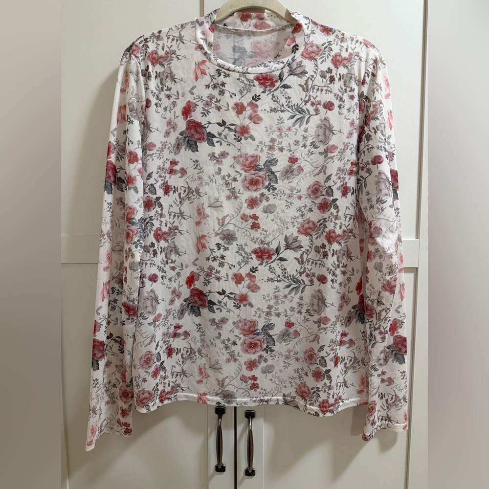 Long Sleeve Top, See Through and Stretchy, Like New